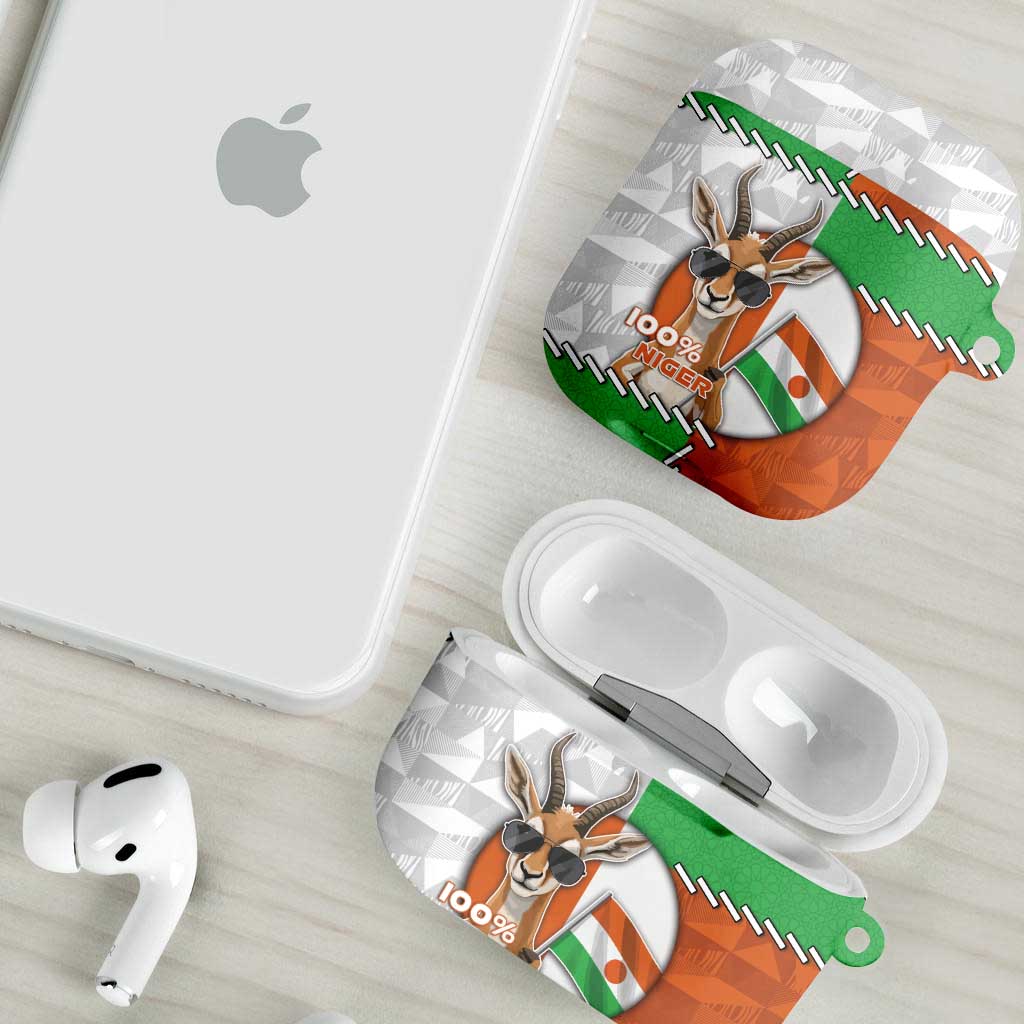 Niger AirPods Case Dama Gazelle Waving Flag Funny Style