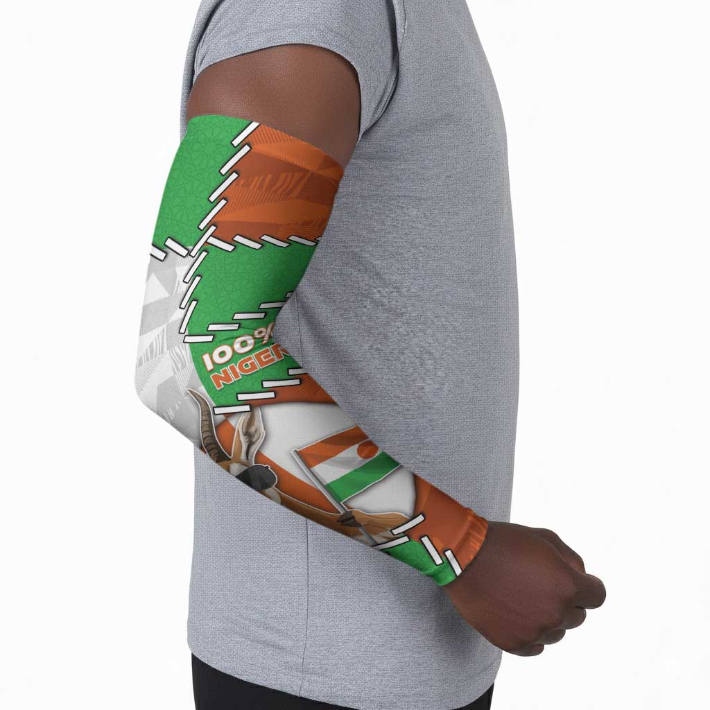 Personalized Niger Arm Sleeves Dama Gazelle Waving Flag Funny Style