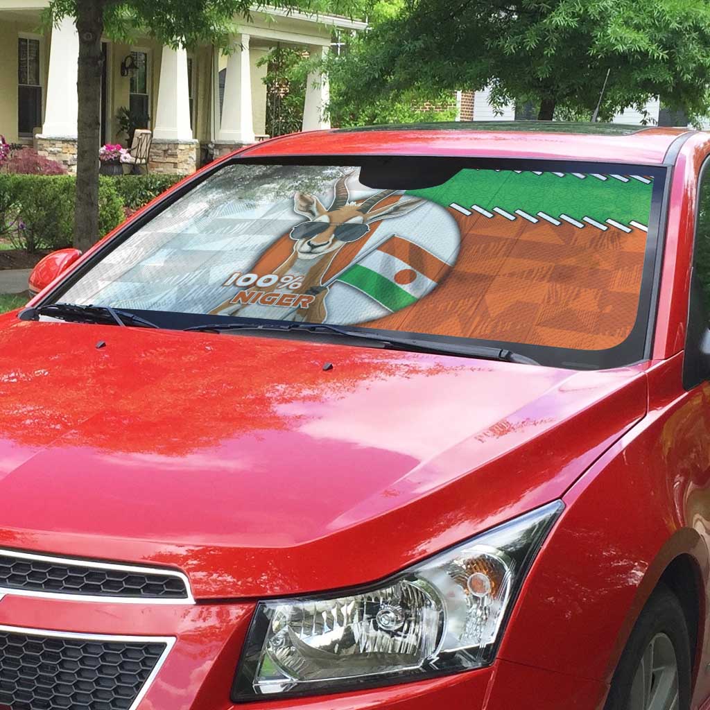 Niger Auto Sun Shade Dama Gazelle Waving Flag Funny Style