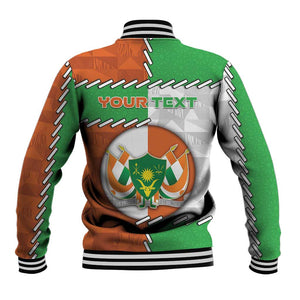 Personalized Niger Baseball Jacket Dama Gazelle Waving Flag Funny Style