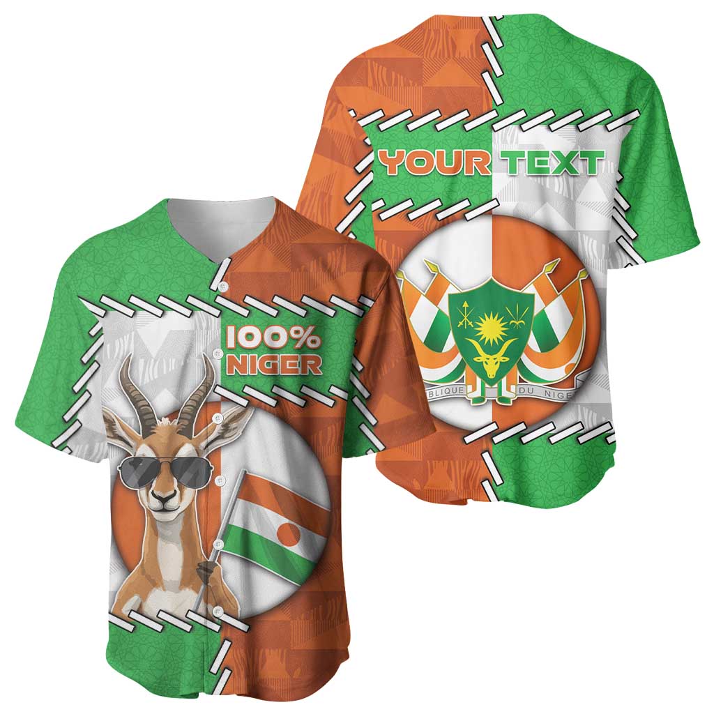 Personalized Niger Baseball Jersey Dama Gazelle Waving Flag Funny Style