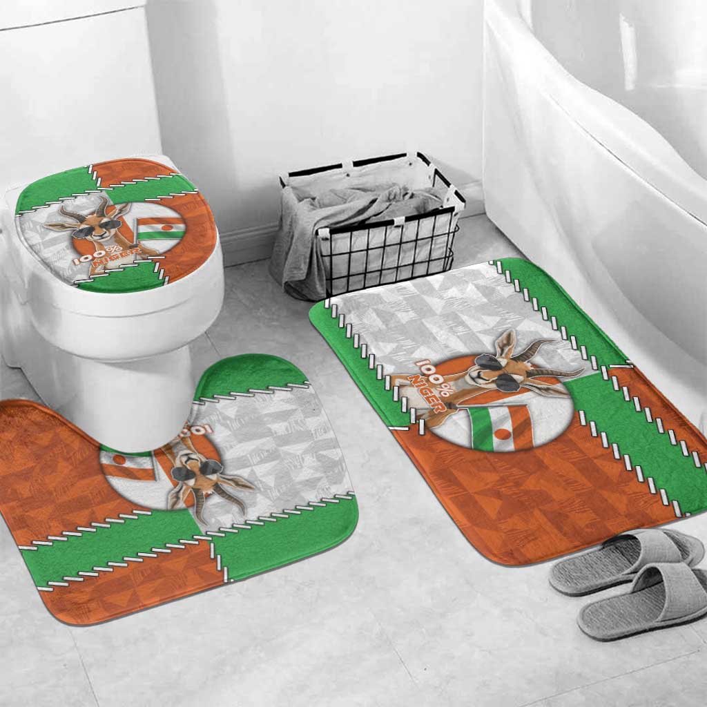 Niger Bathroom Set Dama Gazelle Waving Flag Funny Style