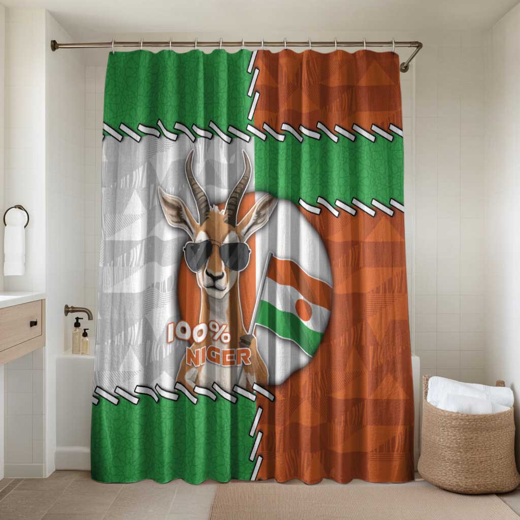 Niger Bathroom Set Dama Gazelle Waving Flag Funny Style