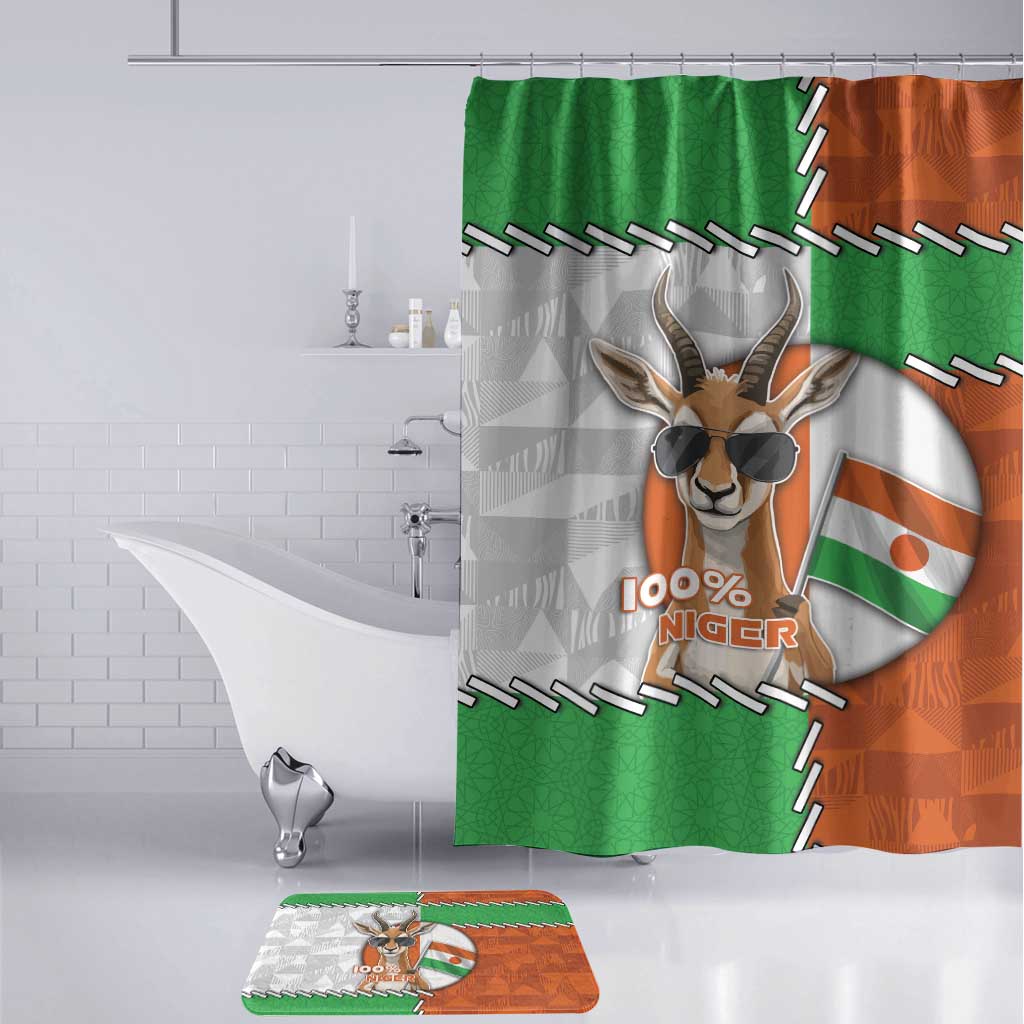 Niger Bathroom Set Dama Gazelle Waving Flag Funny Style