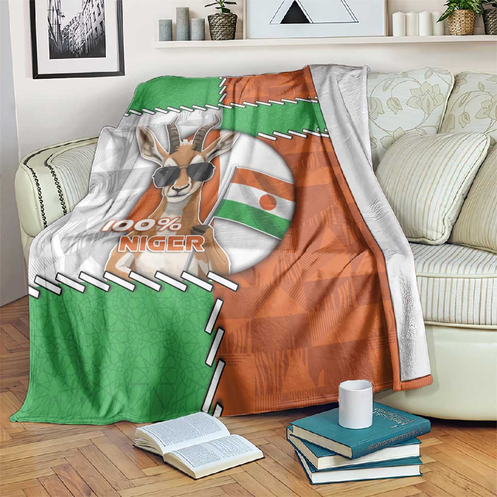 Niger Blanket Dama Gazelle Waving Flag Funny Style