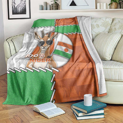 Niger Blanket Dama Gazelle Waving Flag Funny Style