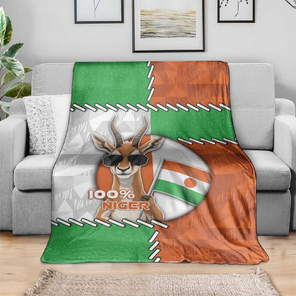 Niger Blanket Dama Gazelle Waving Flag Funny Style