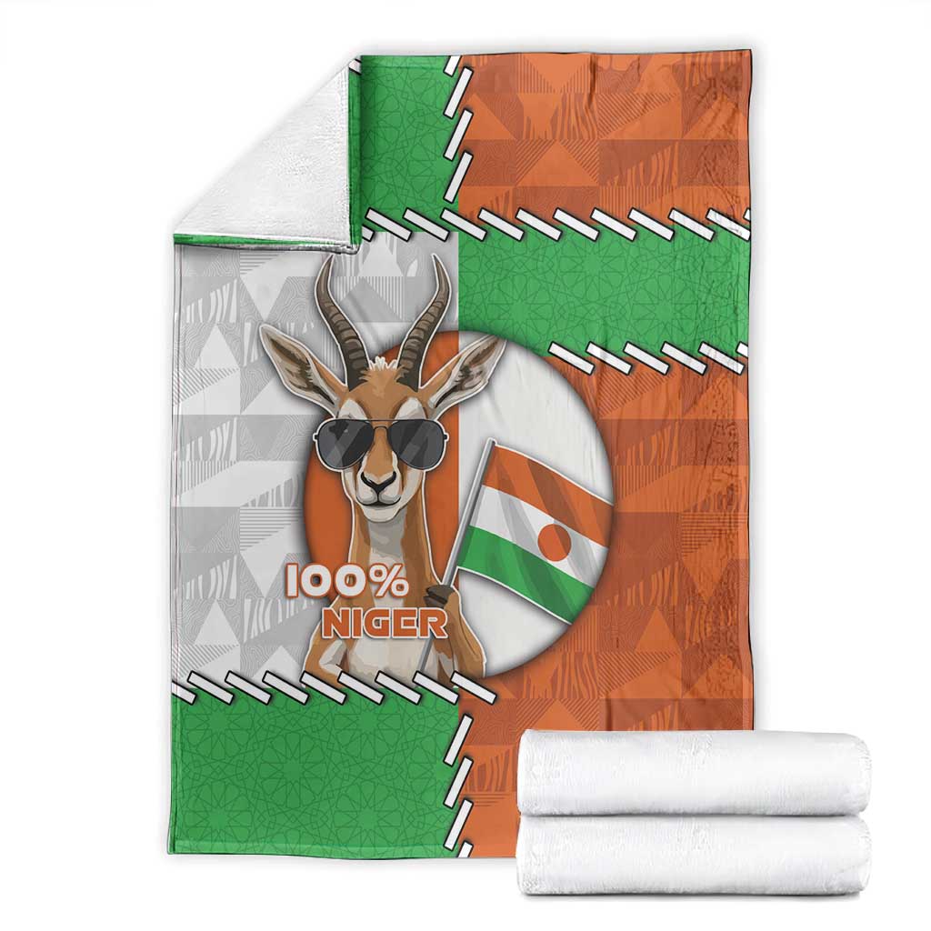 Niger Blanket Dama Gazelle Waving Flag Funny Style