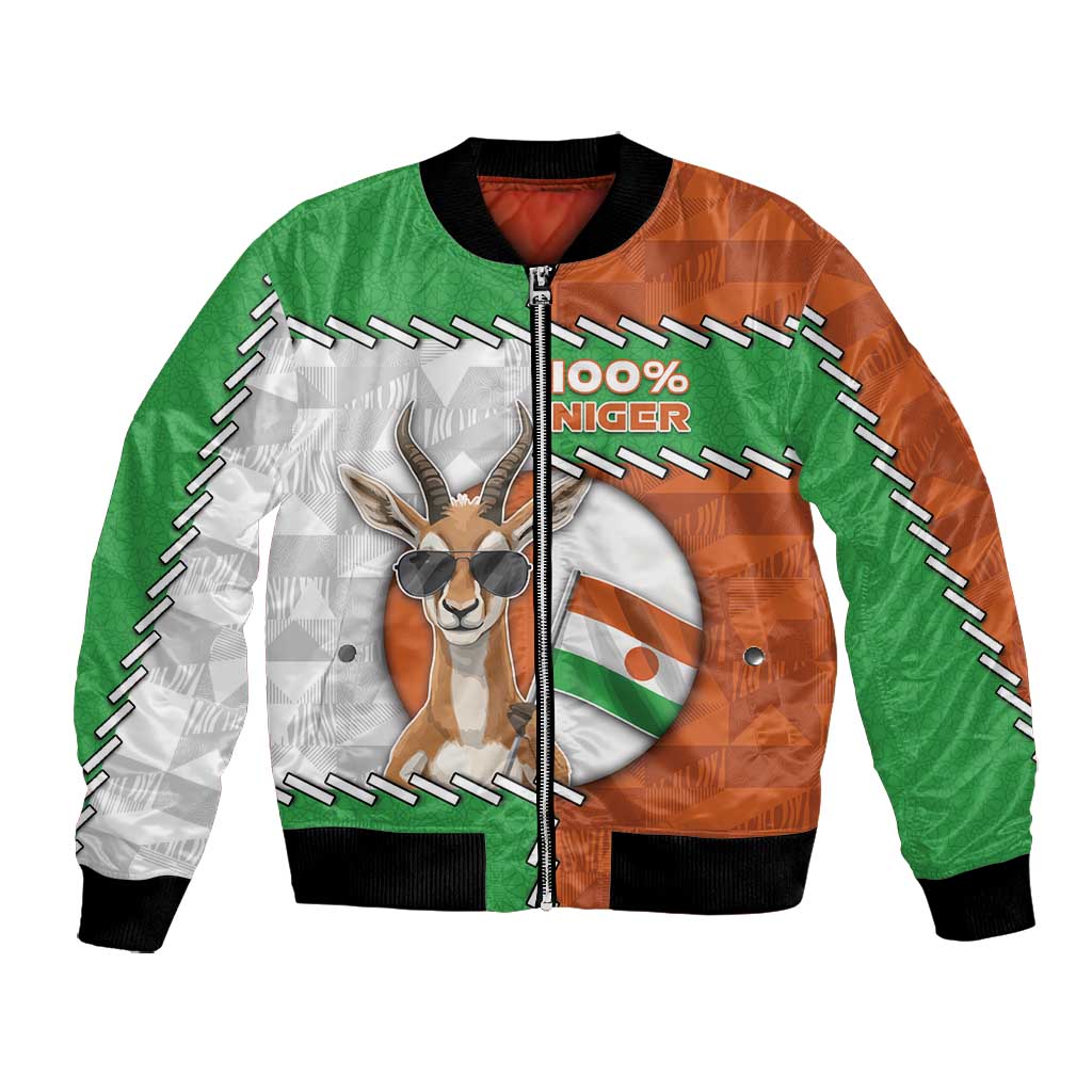 Personalized Niger Bomber Jacket Dama Gazelle Waving Flag Funny Style