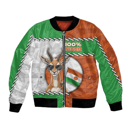 Personalized Niger Bomber Jacket Dama Gazelle Waving Flag Funny Style
