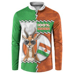 Personalized Niger Button Sweatshirt Dama Gazelle Waving Flag Funny Style