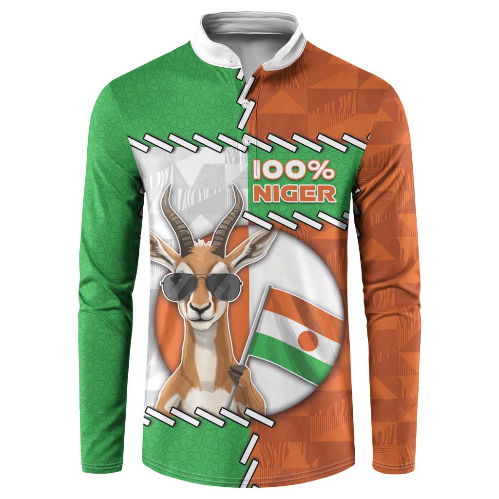 Personalized Niger Button Sweatshirt Dama Gazelle Waving Flag Funny Style