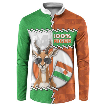 Personalized Niger Button Sweatshirt Dama Gazelle Waving Flag Funny Style