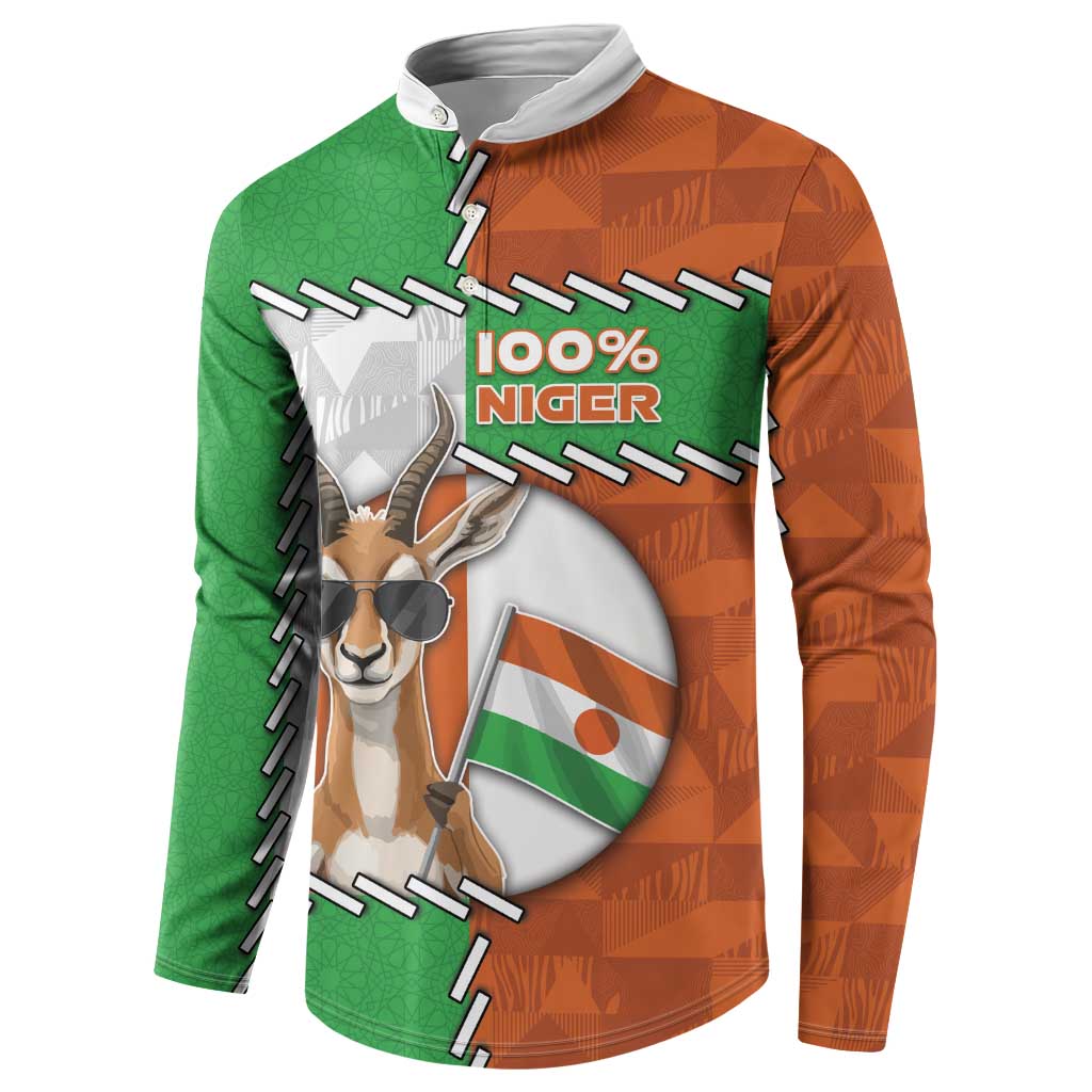 Personalized Niger Button Sweatshirt Dama Gazelle Waving Flag Funny Style