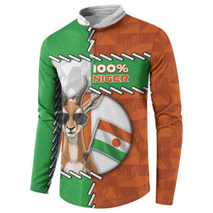 Personalized Niger Button Sweatshirt Dama Gazelle Waving Flag Funny Style