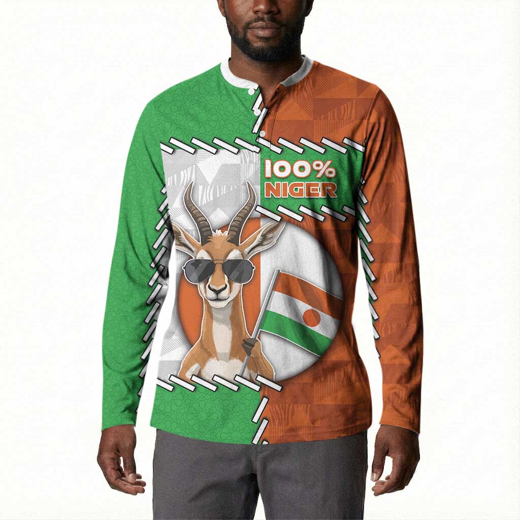 Personalized Niger Button Sweatshirt Dama Gazelle Waving Flag Funny Style