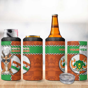 Personalized Niger 4 in 1 Can Cooler Tumbler Dama Gazelle Waving Flag Funny Style