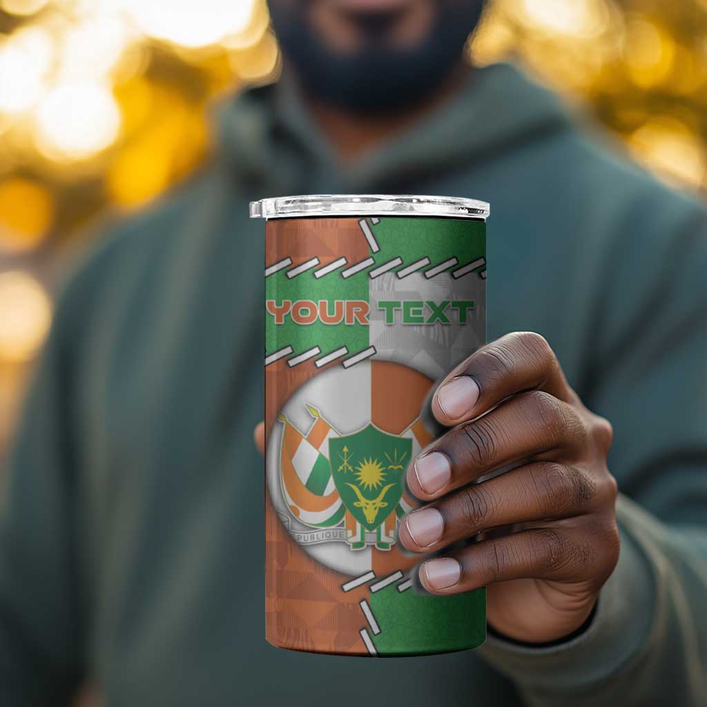 Personalized Niger 4 in 1 Can Cooler Tumbler Dama Gazelle Waving Flag Funny Style