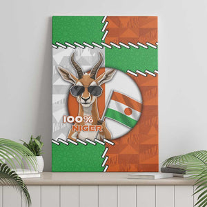 Niger Canvas Wall Art Dama Gazelle Waving Flag Funny Style