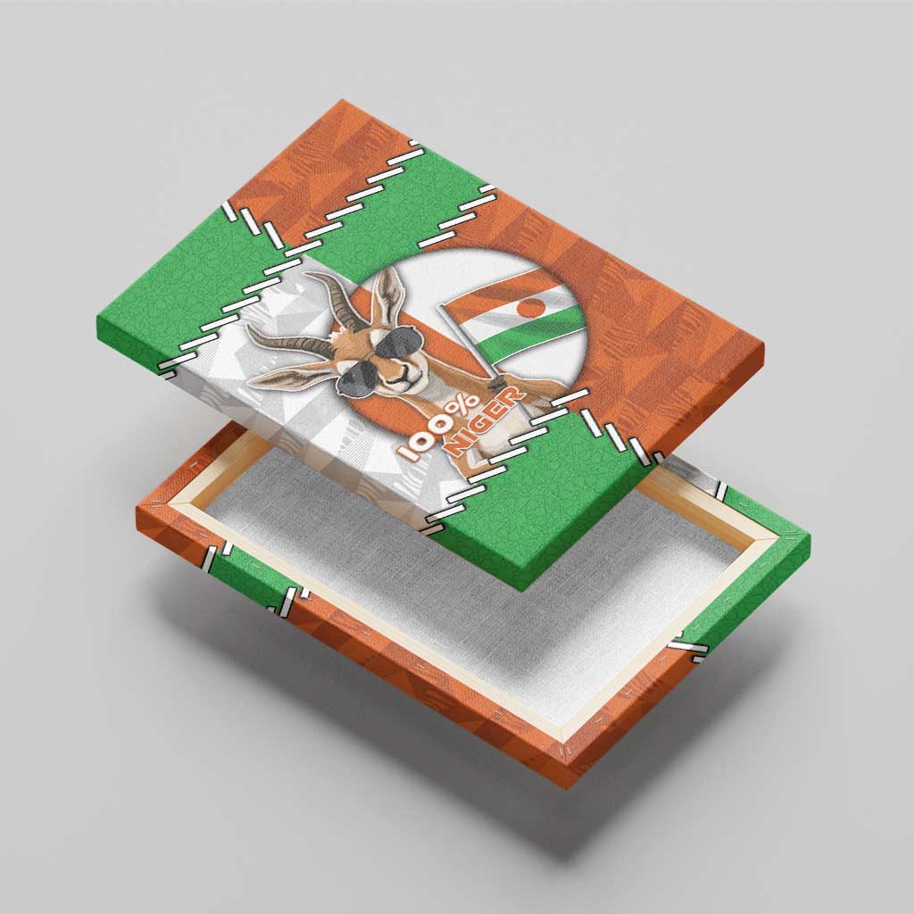 Niger Canvas Wall Art Dama Gazelle Waving Flag Funny Style