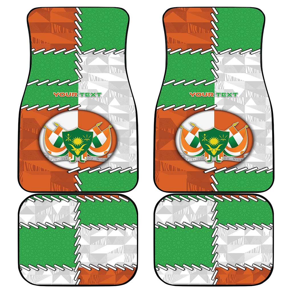 Personalized Niger Car Mats Dama Gazelle Waving Flag Funny Style