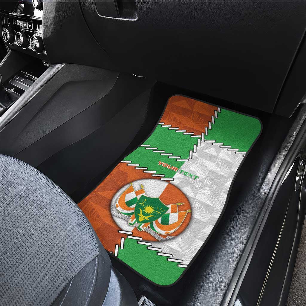 Personalized Niger Car Mats Dama Gazelle Waving Flag Funny Style
