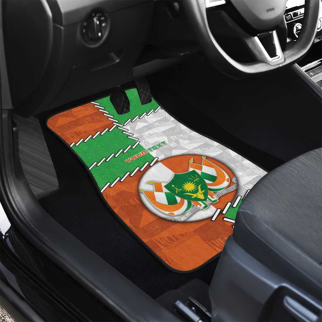 Personalized Niger Car Mats Dama Gazelle Waving Flag Funny Style
