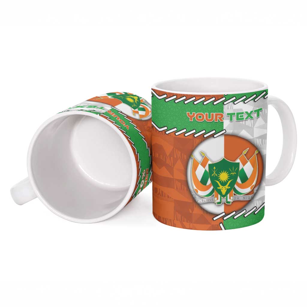 Personalized Niger Ceramic Mug Dama Gazelle Waving Flag Funny Style