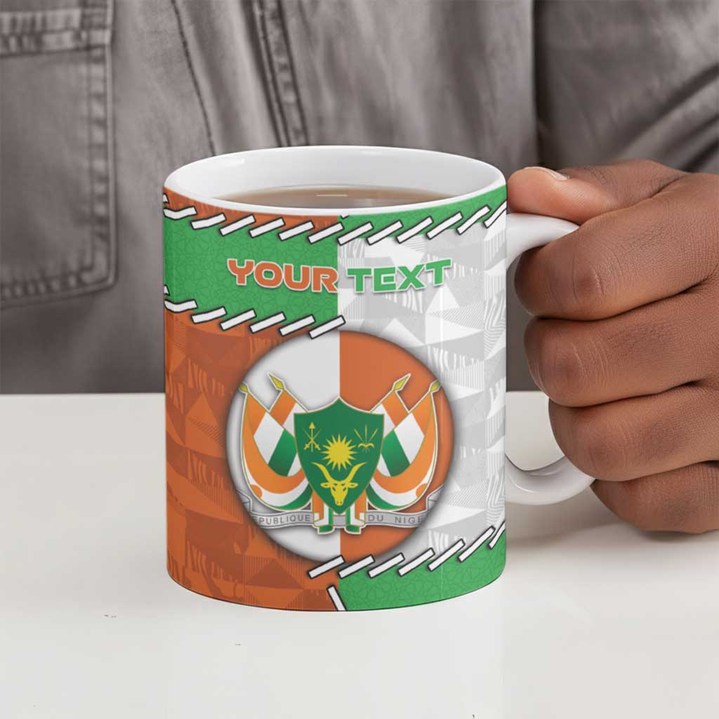 Personalized Niger Ceramic Mug Dama Gazelle Waving Flag Funny Style