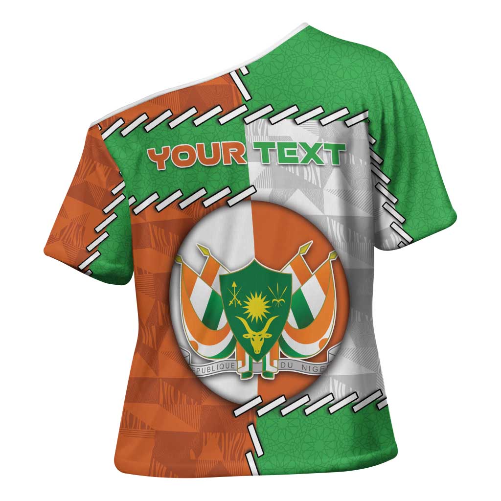 Personalized Niger Cross Shoulder Shirt Dama Gazelle Waving Flag Funny Style