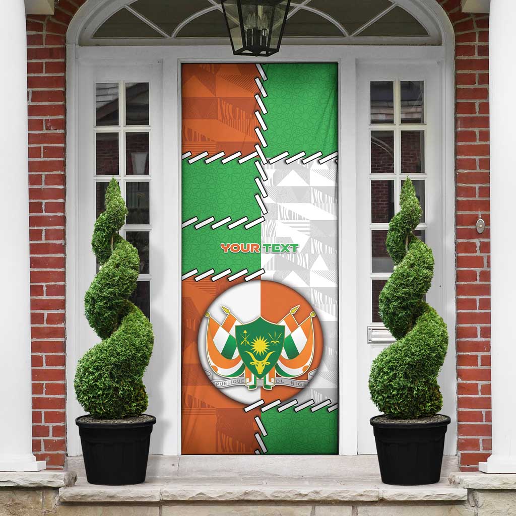 Personalized Niger Door Cover Dama Gazelle Waving Flag Funny Style