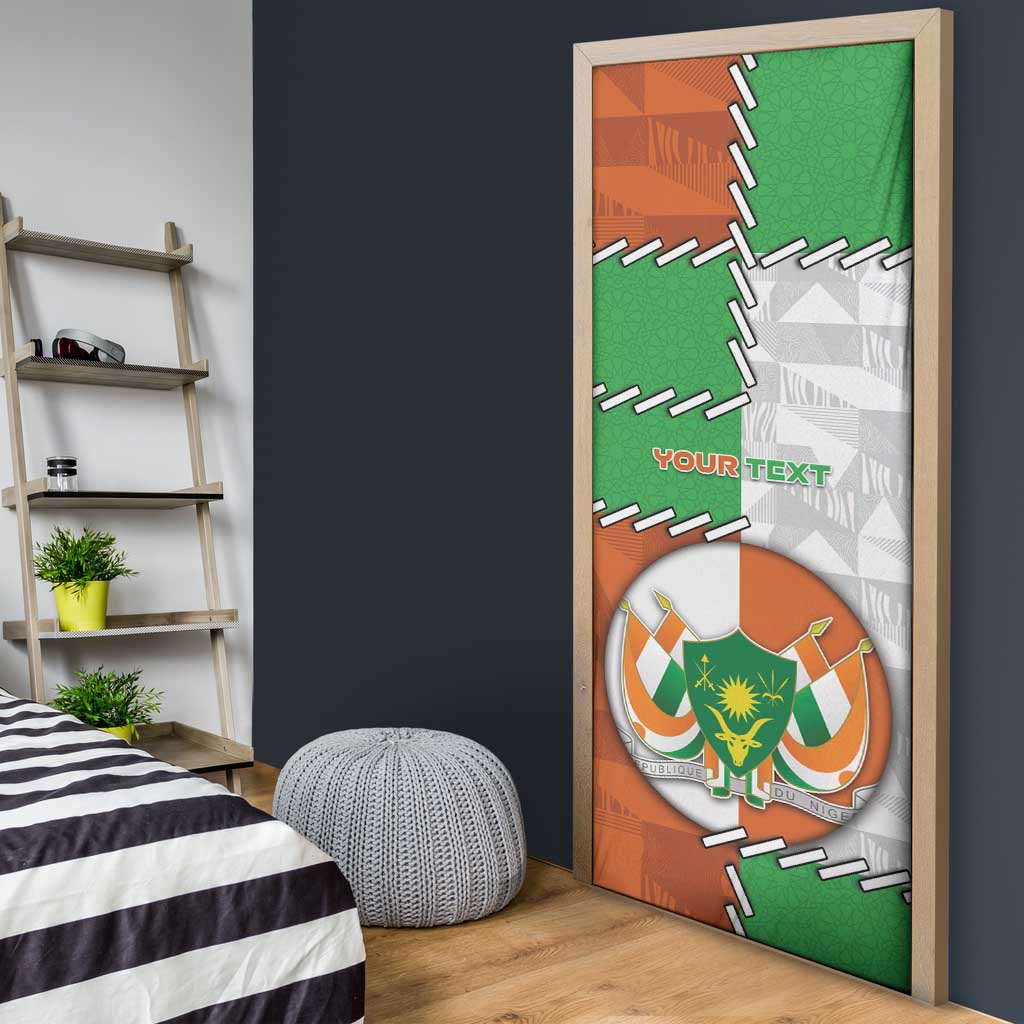 Personalized Niger Door Cover Dama Gazelle Waving Flag Funny Style