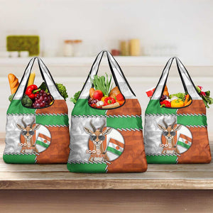 Niger Grocery Bag Dama Gazelle Waving Flag Funny Style