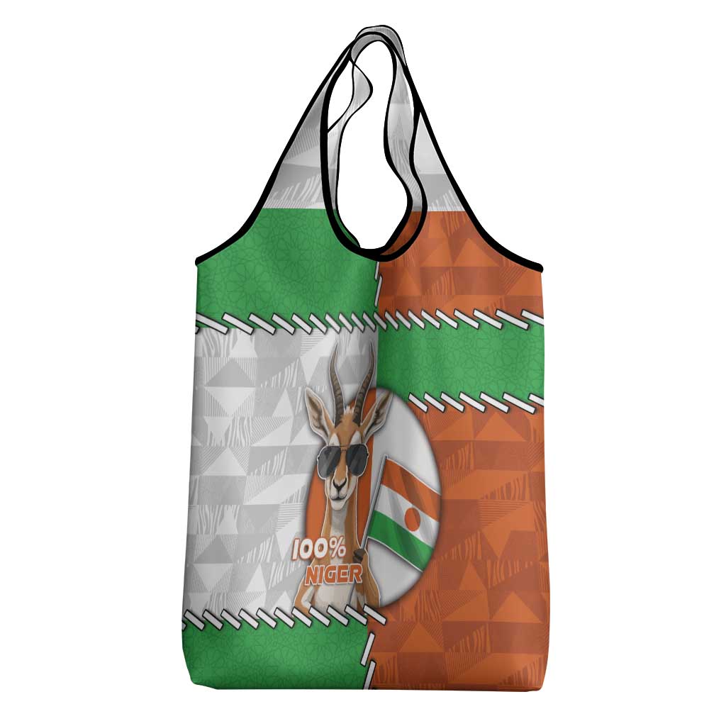 Niger Grocery Bag Dama Gazelle Waving Flag Funny Style