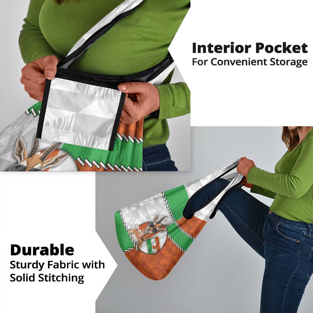 Niger Grocery Bag Dama Gazelle Waving Flag Funny Style