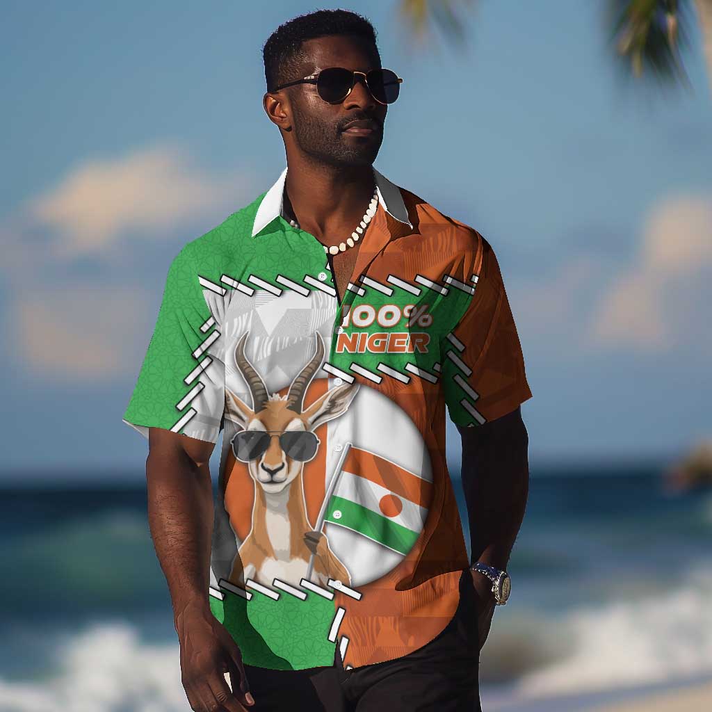 Personalized Niger Hawaiian Shirt Dama Gazelle Waving Flag Funny Style