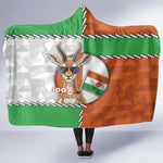 Niger Hooded Blanket Dama Gazelle Waving Flag Funny Style