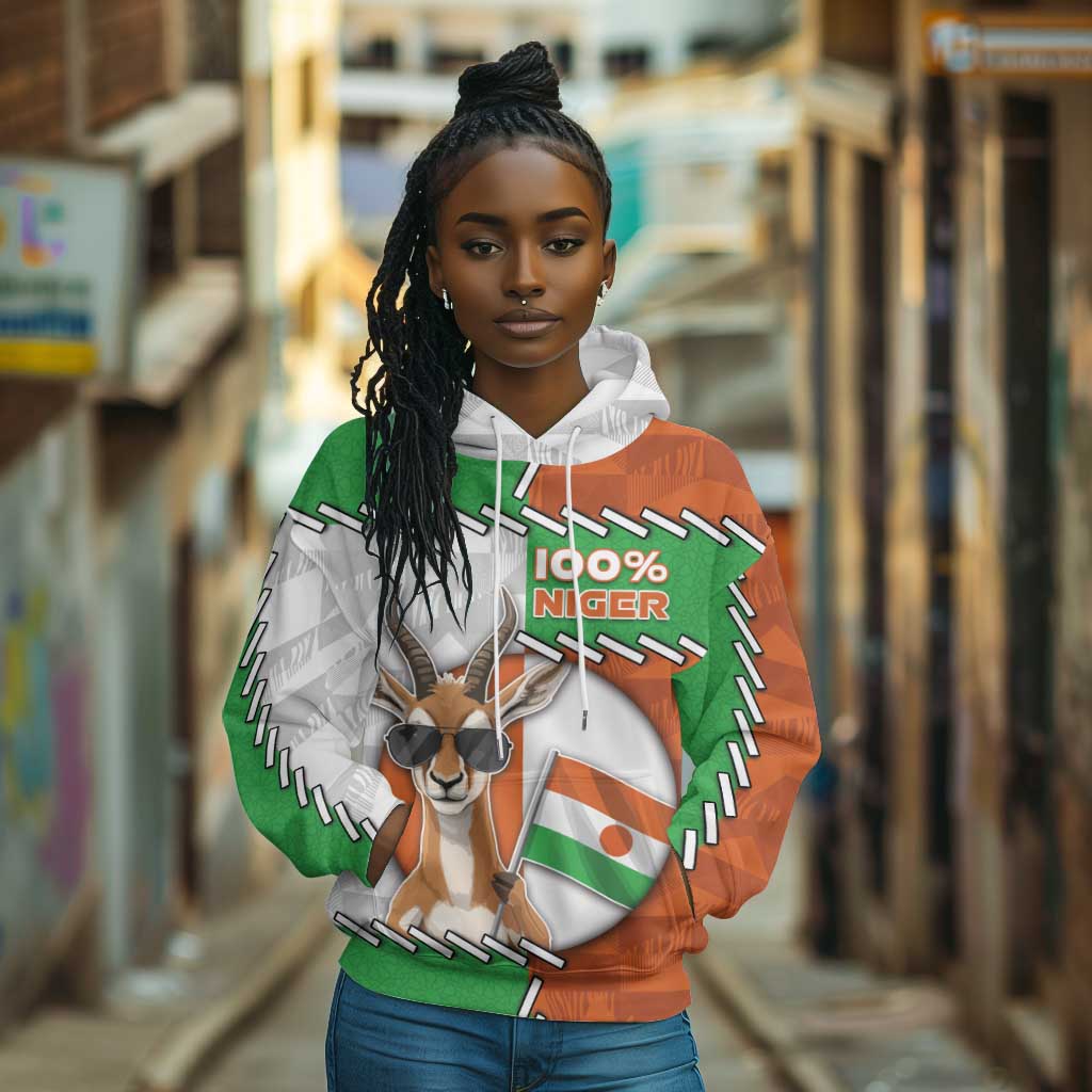 Personalized Niger Hoodie Dama Gazelle Waving Flag Funny Style