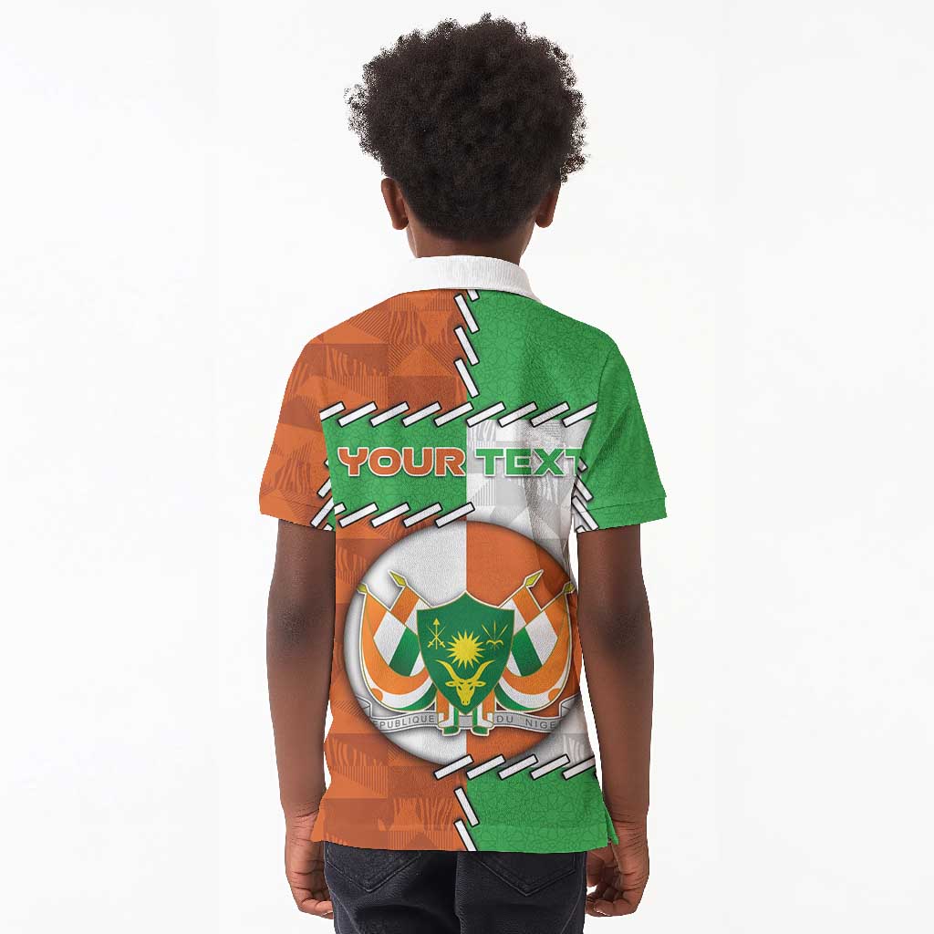 Personalized Niger Kid Polo Shirt Dama Gazelle Waving Flag Funny Style