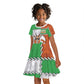 Personalized Niger Kid Short Sleeve Dress Dama Gazelle Waving Flag Funny Style