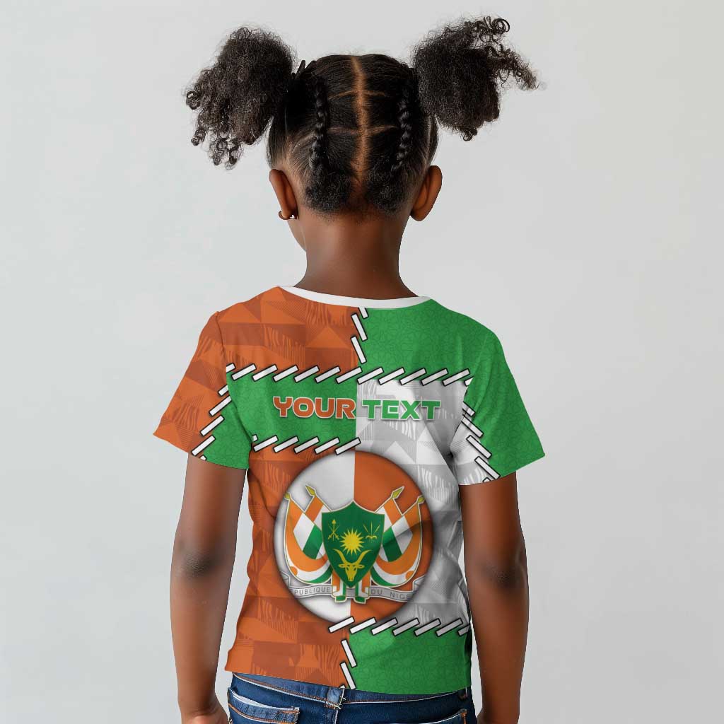 Personalized Niger Kid T shirt Dama Gazelle Waving Flag Funny Style