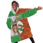 Personalized Niger Kid Wearable Blanket Hoodie Dama Gazelle Waving Flag Funny Style