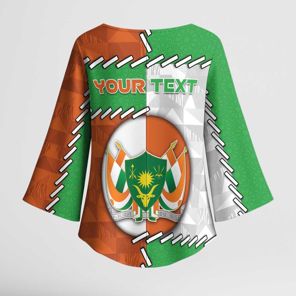 Personalized Niger Kimono Sleeve Blouse Dama Gazelle Waving Flag Funny Style