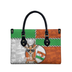 Niger Leather Bag Dama Gazelle Waving Flag Funny Style