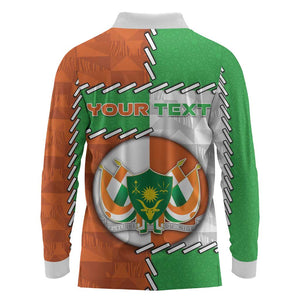 Personalized Niger Long Sleeve Polo Shirt Dama Gazelle Waving Flag Funny Style