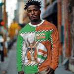 Personalized Niger Long Sleeve Shirt Dama Gazelle Waving Flag Funny Style