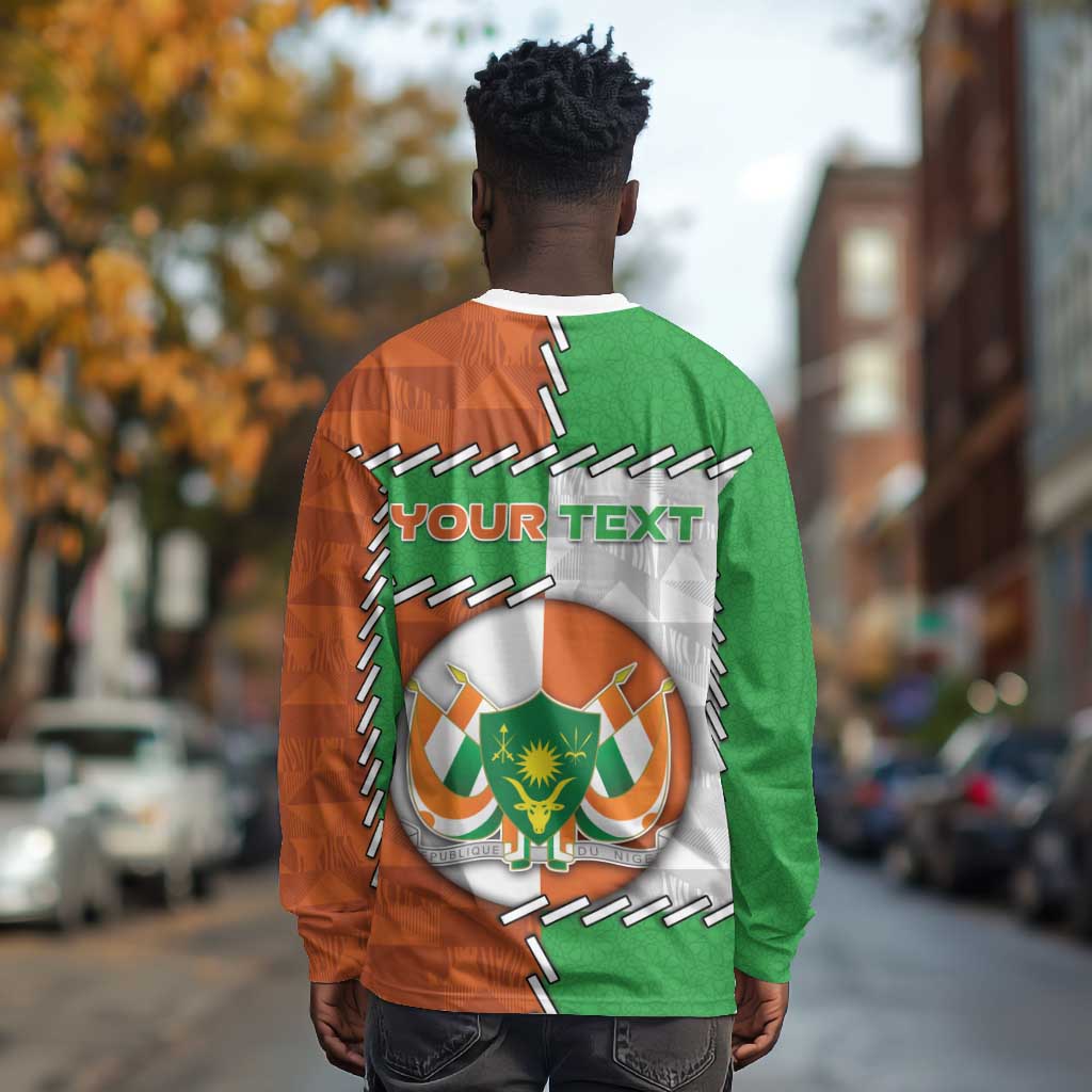 Personalized Niger Long Sleeve Shirt Dama Gazelle Waving Flag Funny Style
