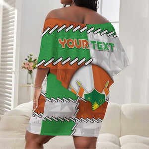 Personalized Niger Off Shoulder Short Dress Dama Gazelle Waving Flag Funny Style