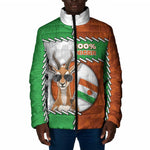 Personalized Niger Padded Jacket Dama Gazelle Waving Flag Funny Style