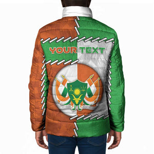 Personalized Niger Padded Jacket Dama Gazelle Waving Flag Funny Style